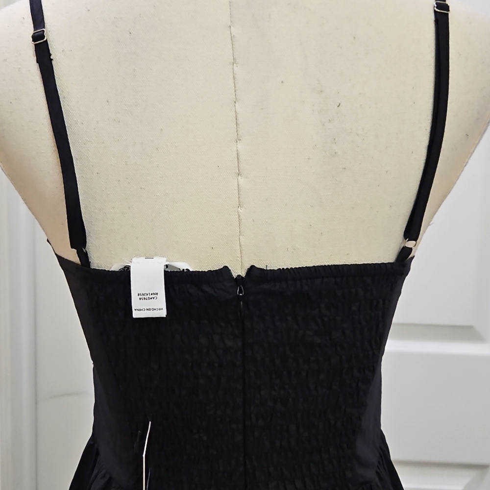 Charlotte Russe Black Front Cutout Ruffle Hem Maxi Cami Dress Size Small NWT - Picture 7 of 12